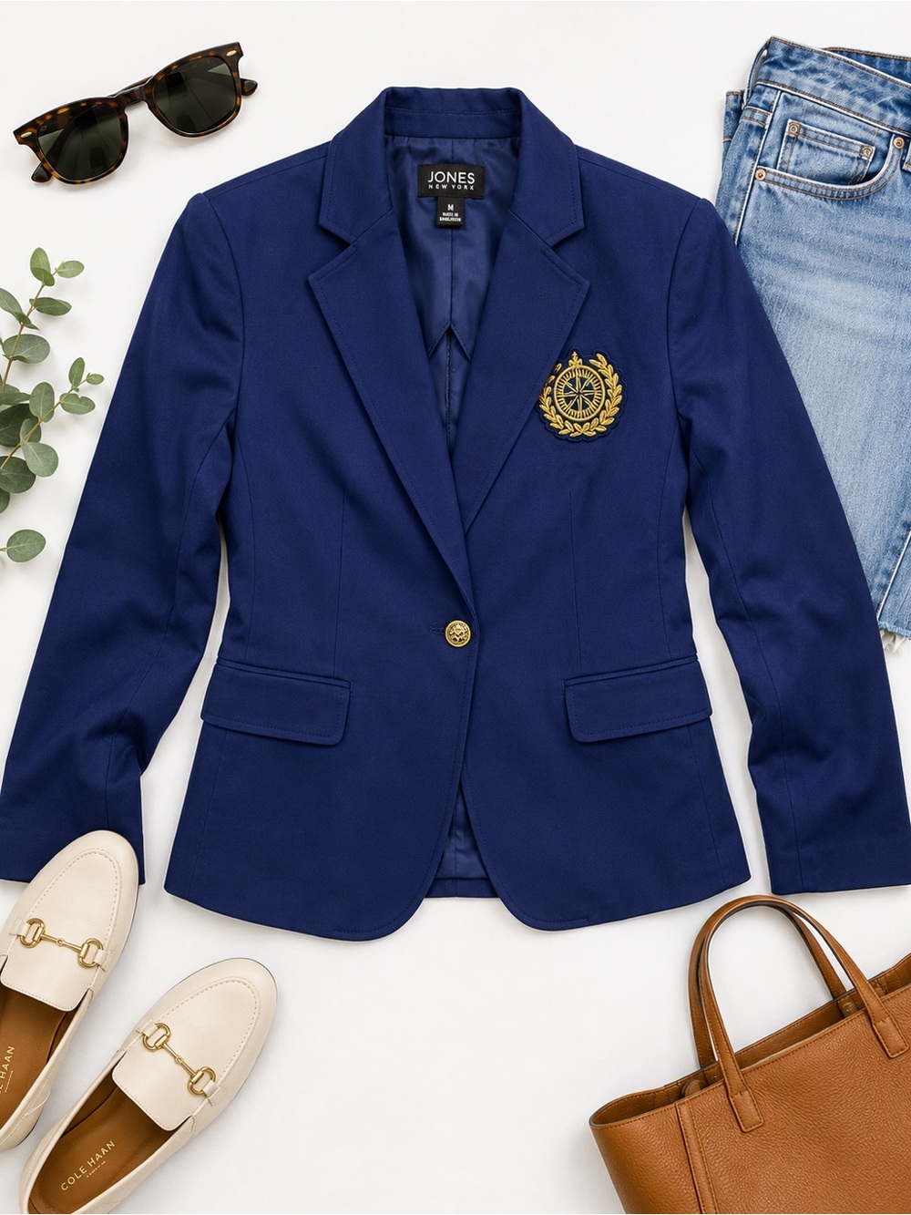 Jones New York Navy Crest Blazer – Women’s Medium